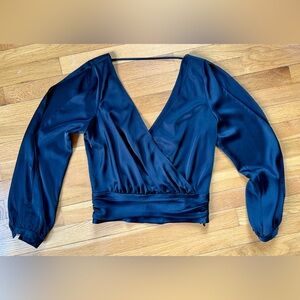NWT Bebe Slit Sleeve Surplice Top M